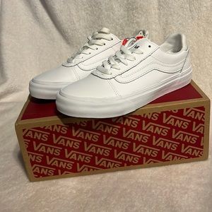 Womens all white all leather super cute vans